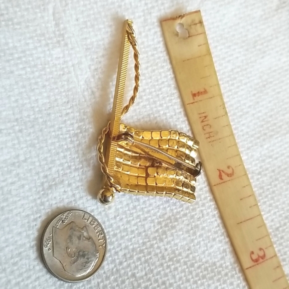 Rhinestones AMERICAN FLAG pin Vintage - Picture 2 of 3